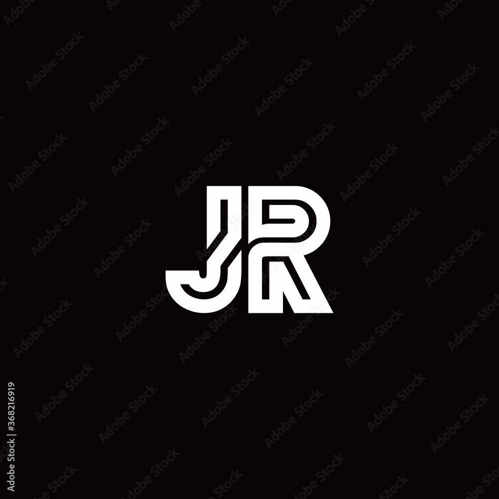 Obraz premium JR monogram logo with abstract line