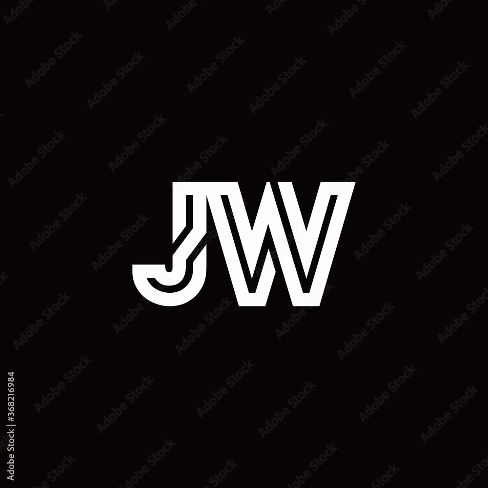 Obraz premium JW monogram logo with abstract line