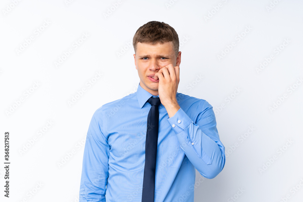 Young handsome businessman nervous and scared Young handsome businessman nervous and scared