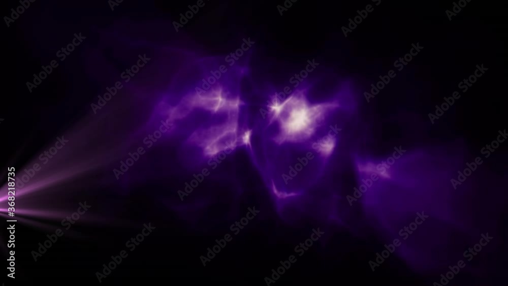 Animation of purple clouds of smoke with spot of light moving in seamless loop on black background Animation of purple clouds of smoke with spot of light moving in seamless loop on black background