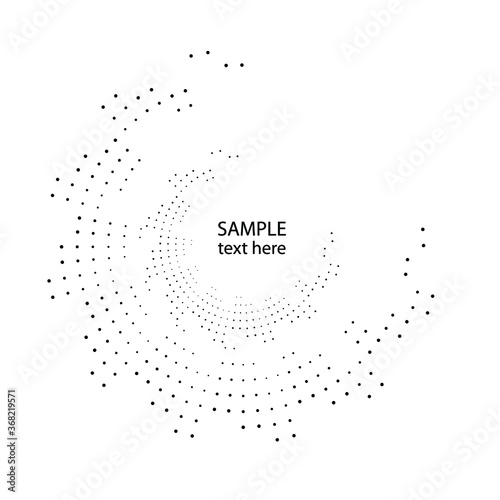 Halftone dots in circle form. Circular Music equalizer . Audio waves . Sound frequency . round logo . vector dotted frame . design element