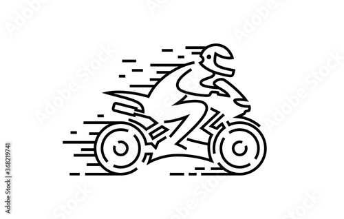Motorcycle racer, vector illustration.