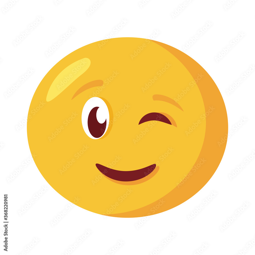 happy emoji face classic flat style icon