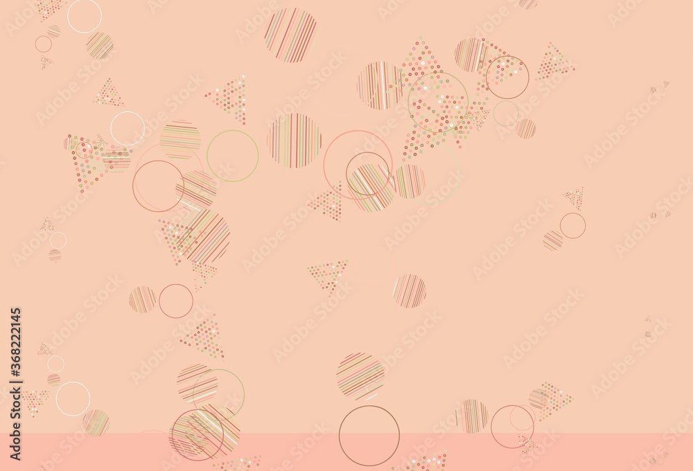 Light Pink, Yellow vector texture with triangular style with circles. Light Pink, Yellow vector texture with triangular style with circles.