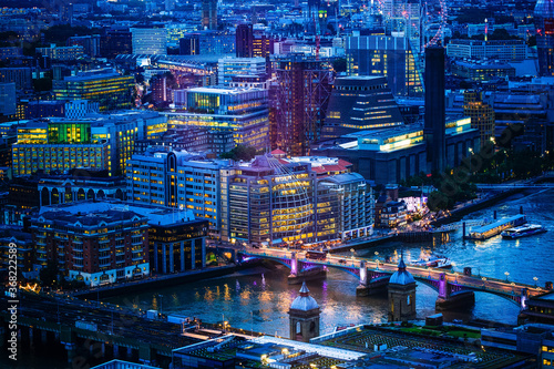 bird eye view of buildings in city of London