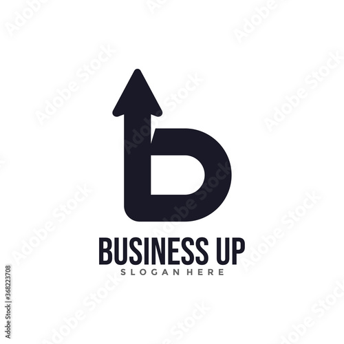 Business UP Logo Template Design Concept. Letter B logo vector with arrow combination.