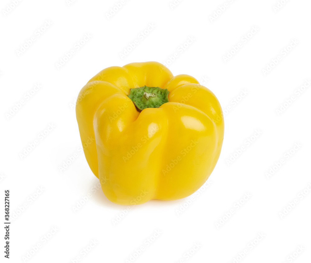 whole yellow bell pepper isolated on white background whole yellow bell pepper isolated on white background