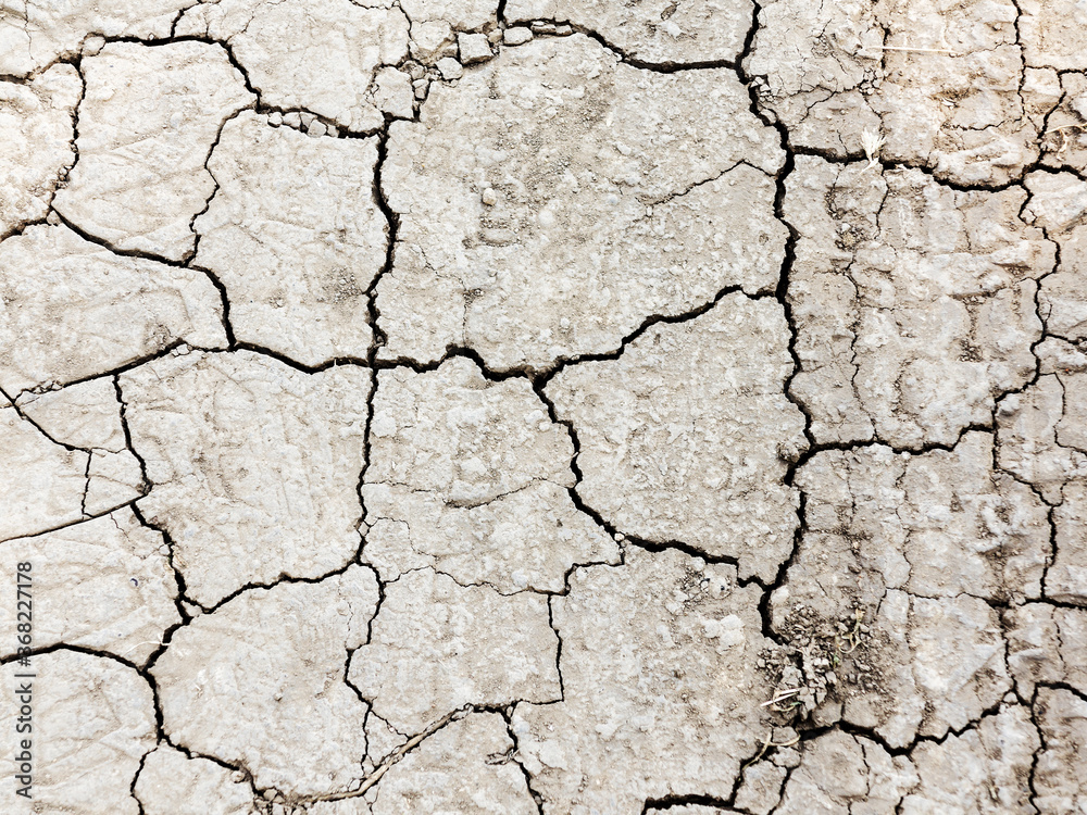 Textured background of dry cracked earth surface. drought in summer