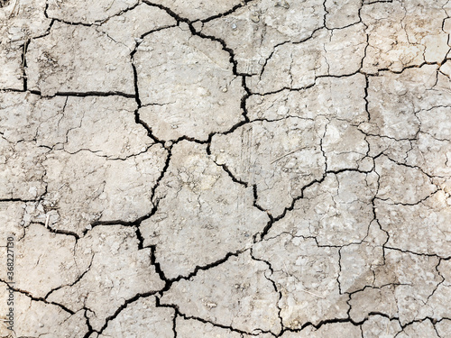Textured background of dry cracked earth surface. drought in summer