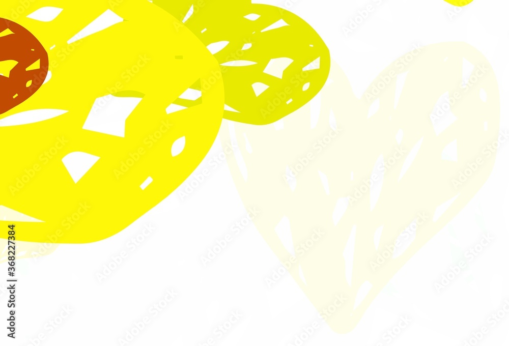 Light Green, Yellow vector template with doodle hearts. Light Green, Yellow vector template with doodle hearts.