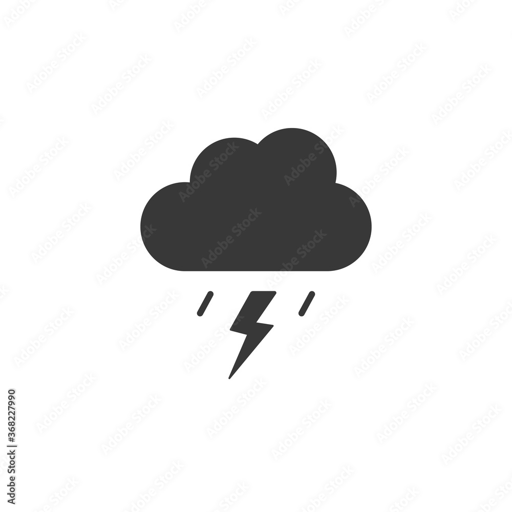 Storm and cloud. Icon. Weather glyph vector illustration Storm and cloud. Icon. Weather glyph vector illustration