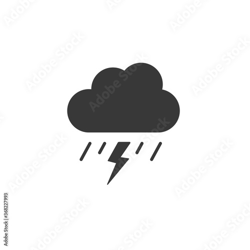 Storm and heavy rain. Icon. Weather glyph vector illustration