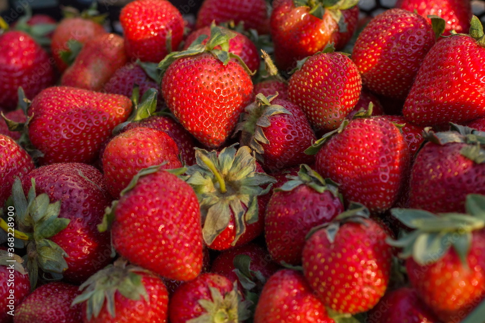 Strawberry side view from above Strawberry side view from above