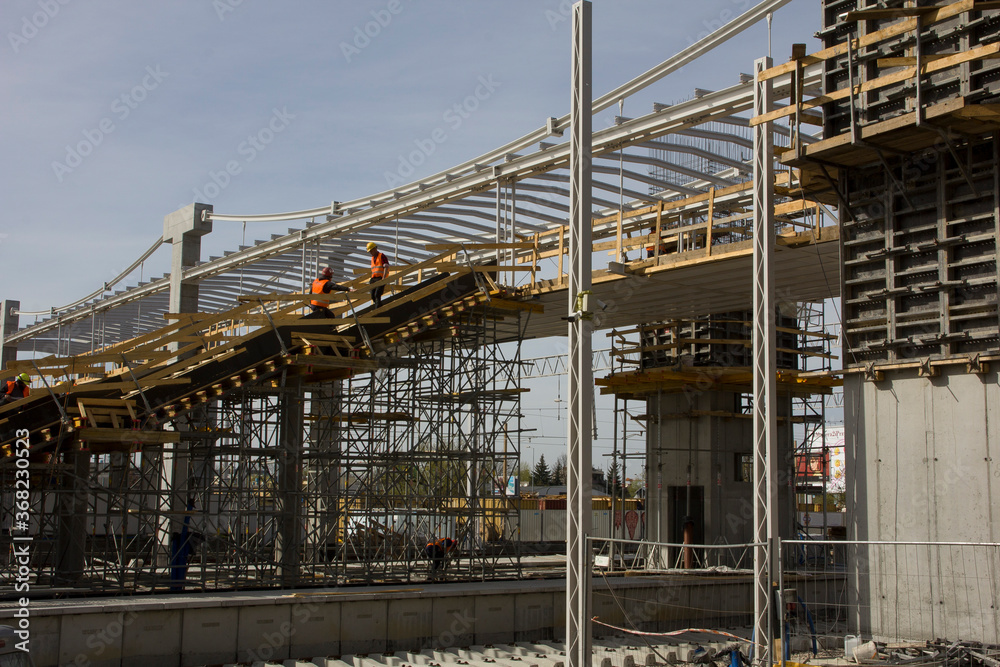 Construction and renovation of a railway station in Krakow.