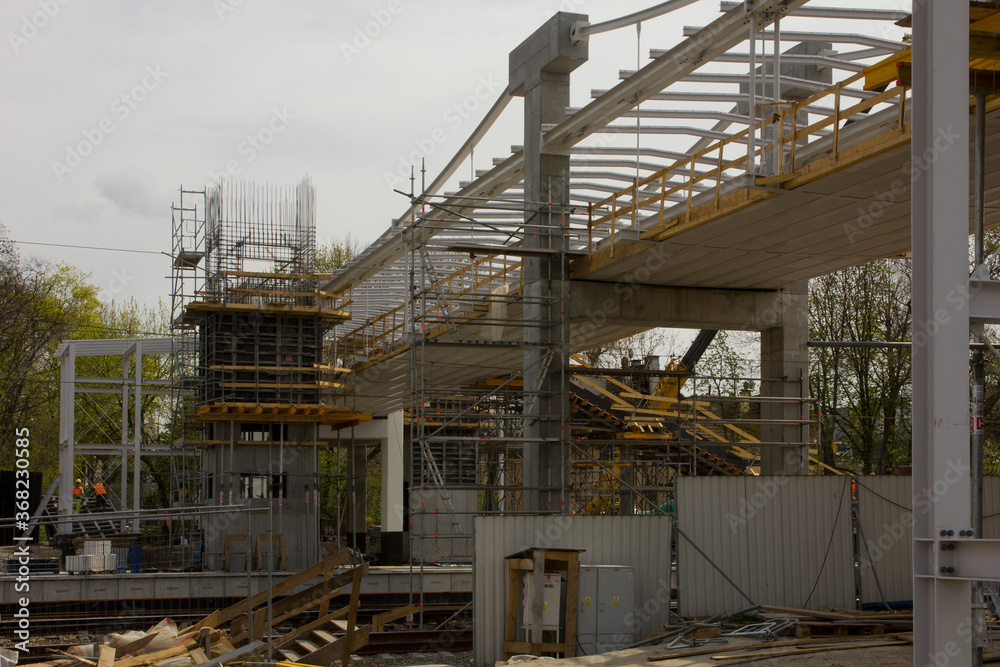 Construction and renovation of a railway station in Krakow. Construction and renovation of a railway station in Krakow.