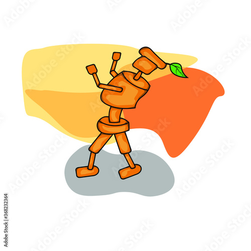 wooden doll gesture illustration vector