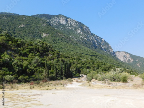 Thermopylae, Greece. View of the battlefield of the famous 480 BC battle from the Kolonos hill where the Greeks made their last stand photo