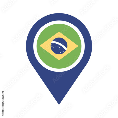 brazil flag in pin location flat style icon