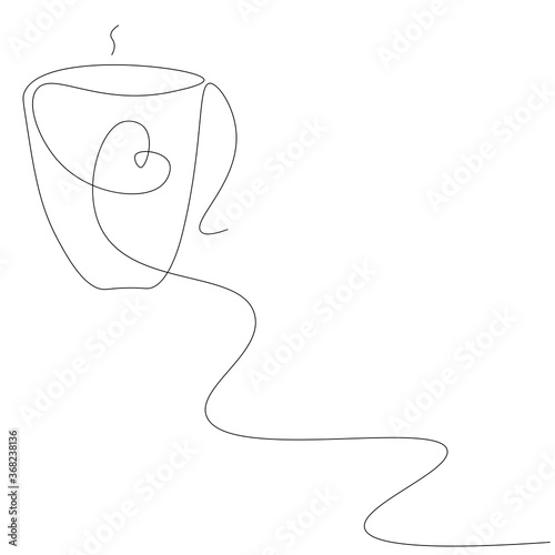 Cup of coffee love heart. Vector illustration