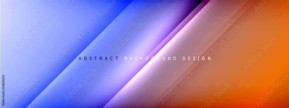 Motion concept neon shiny lines on liquid color gradients abstract backgrounds. Dynamic shadows and lights templates for text