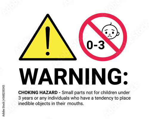 Warning Sign For Children - Vector Illustration Isolated On White Background