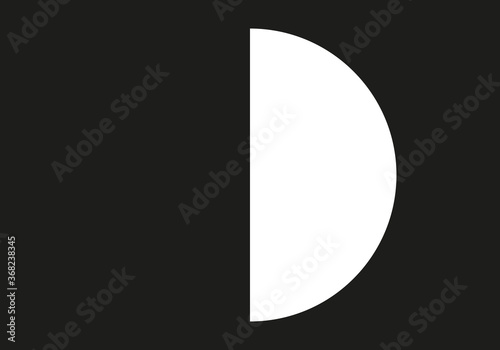 Luna en cuarto menguante sobre fondo negro