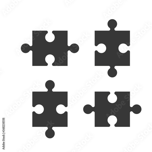 Jigsaw puzzles. Set. A game for development and leisure. Vector illustration. 