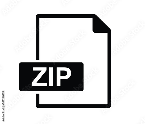ZIP file document icon. Download ZIP button icon isolated, ZIP file symbol