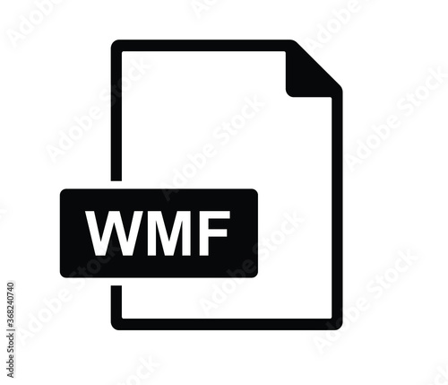 WMF file document icon. Download WMF button icon isolated, WMF file symbol photo