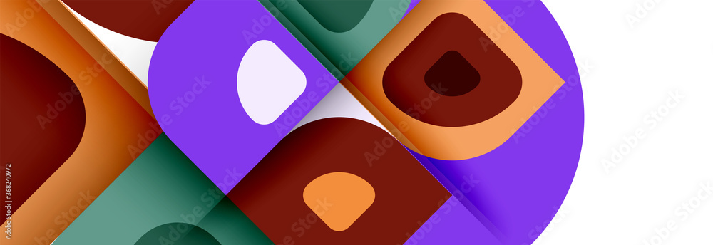 Set of vector modern geometric abstract backgrounds with repeating abstract round shapes patterns and shadow effects Set of vector modern geometric abstract backgrounds with repeating abstract round shapes patterns and shadow effects