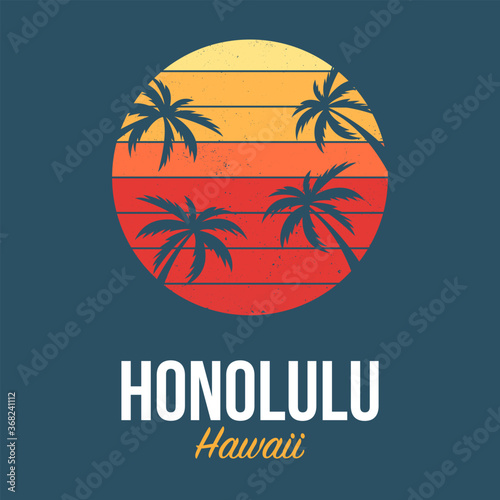 Hawaii Honolulu Vector T-shirt Graphic