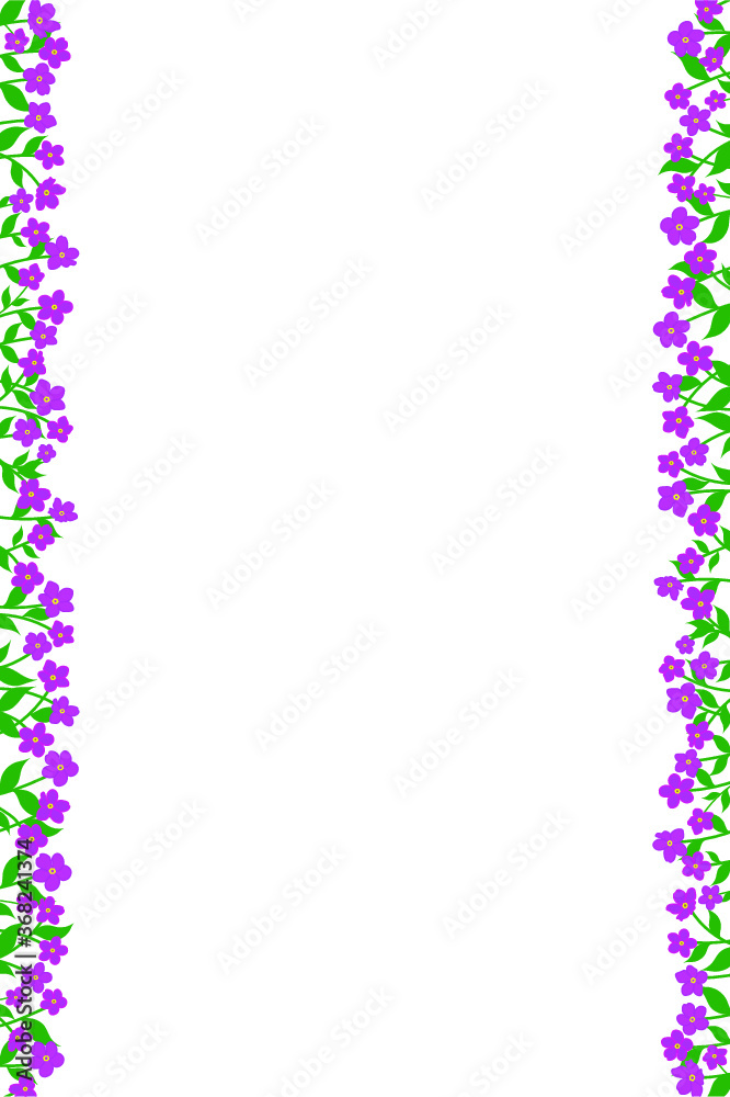 Frame of pink and lilac flowers Frame of pink and lilac flowers