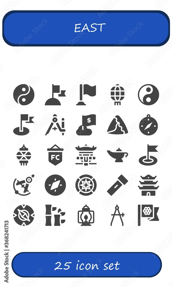 east icon set east icon set