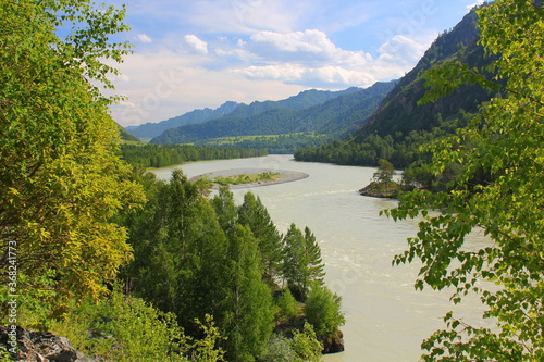 Katun river in mountain Altai in summer