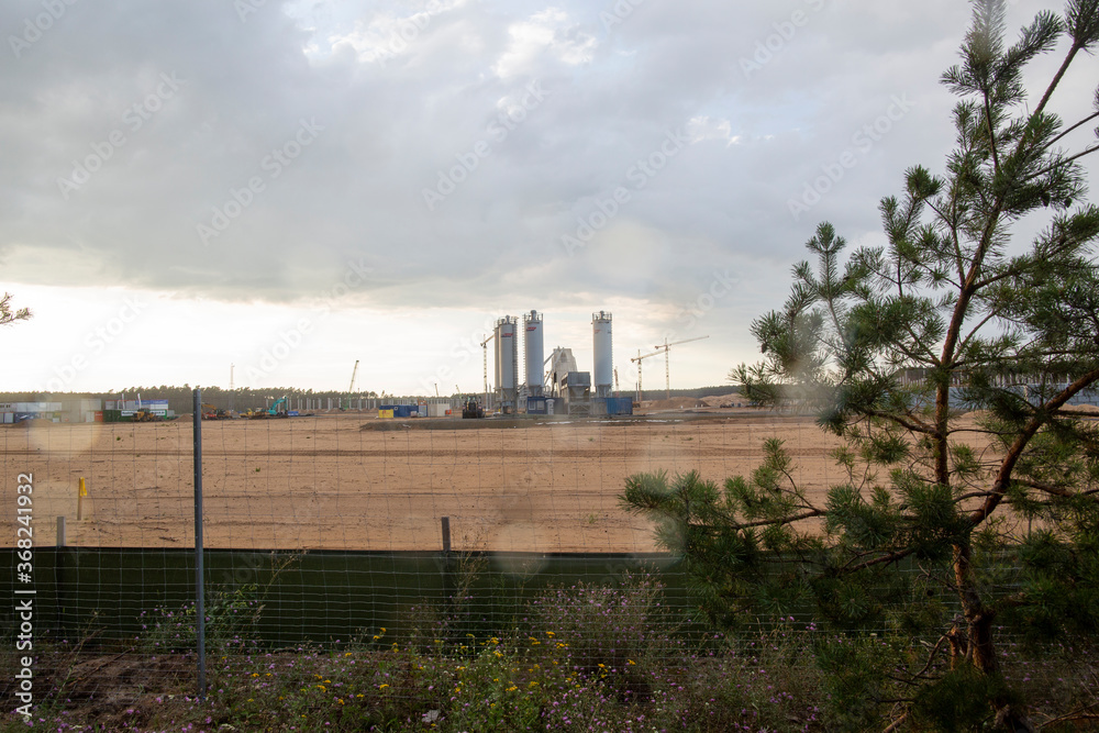 custom made wallpaper toronto digitalTesla Gigafactory Baustelle Berlin - Fabrik in Grüneheide in Brandenburg