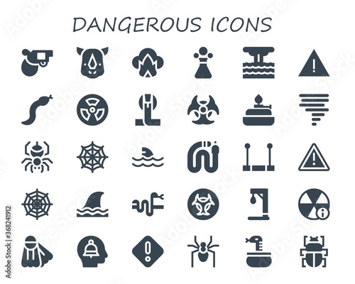 Modern Simple Set of dangerous Vector filled Icons