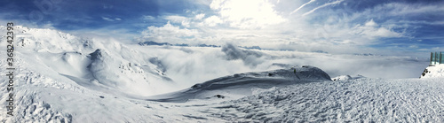 Winter landscape with snow in austria