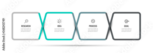 Vector Infographic label design template with icons and 4 options or steps. Can be used for process diagram, presentations, workflow layout, banner, flow chart, info graph.