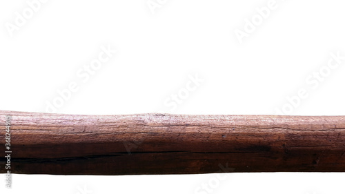 Wooden tree branch isolated on white background as table for product.