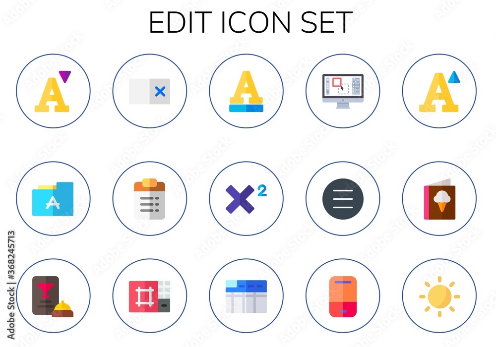 Modern Simple Set of edit Vector flat Icons Modern Simple Set of edit Vector flat Icons