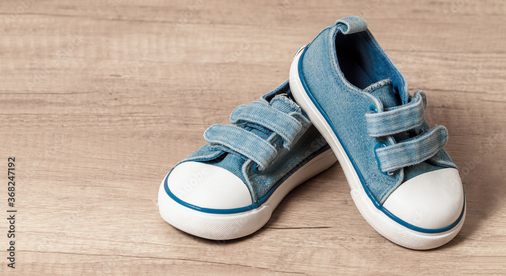 Children's sneakers of blue color Children's sneakers of blue color