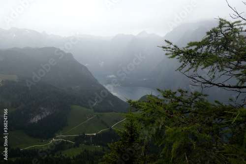 Beautiful outlook from a mountain at Berchtesgaden, Germany photo