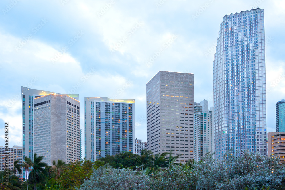 Skyline of downtown Miami at dusk, USA Skyline of downtown Miami at dusk, USA