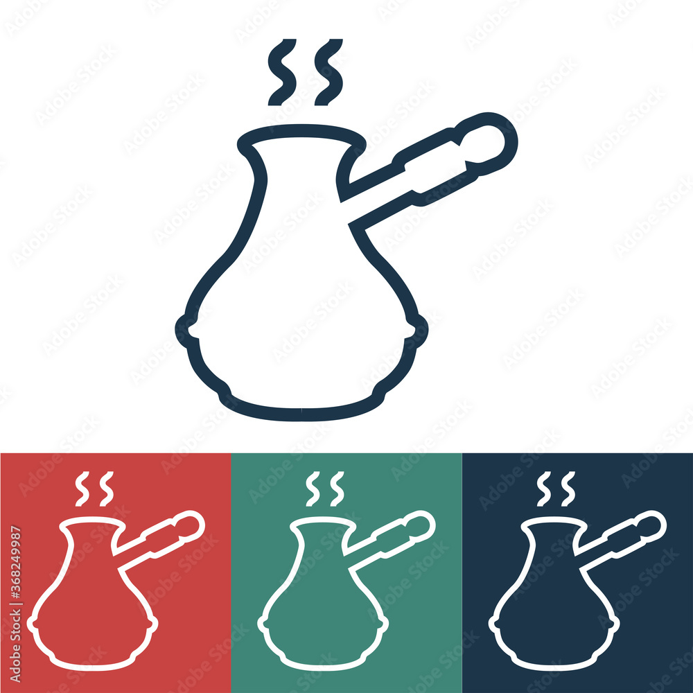 Linear vector icon with cezve Linear vector icon with cezve