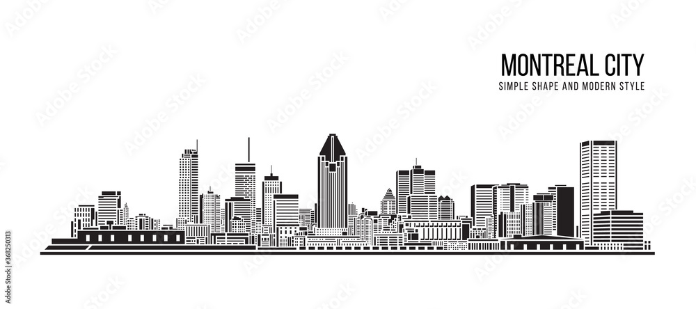 Cityscape Building Abstract Simple shape and modern style art Vector design - Montreal city
