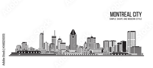 Cityscape Building Abstract Simple shape and modern style art Vector design - Montreal city