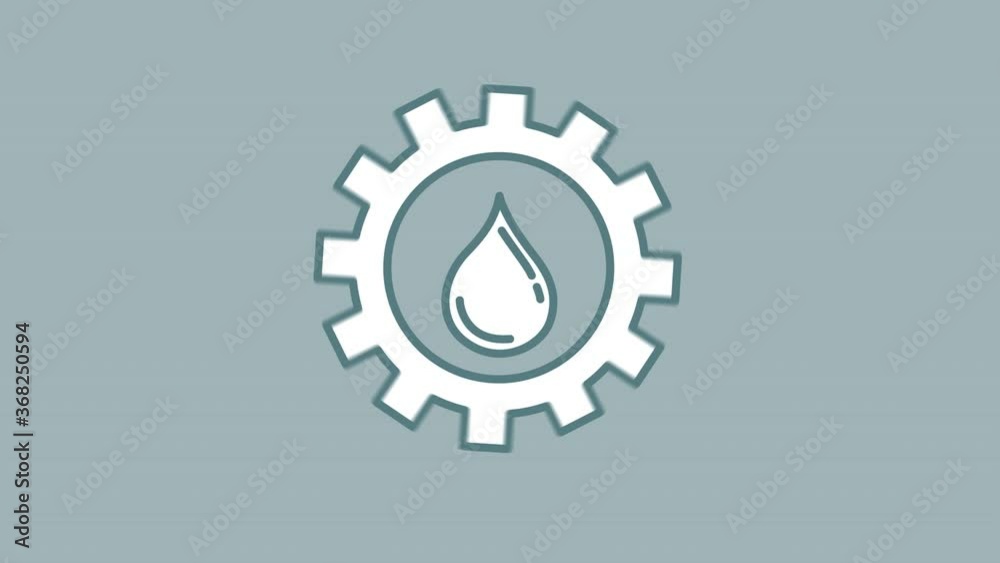Oil and Gearwheel line icon on the Alpha Channel Oil and Gearwheel line icon on the Alpha Channel