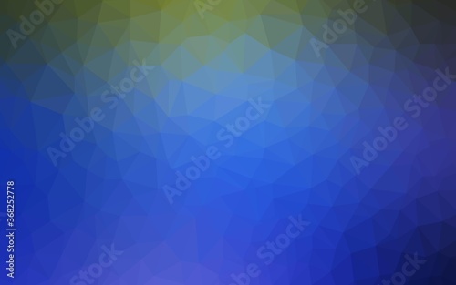 Dark Blue, Green vector triangle mosaic background. Glitter abstract illustration with an elegant triangles. Completely new template for your banner.