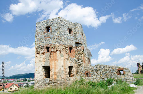 Ruins of Pnivskyi Castle in Nadvirna, Ukraine photo