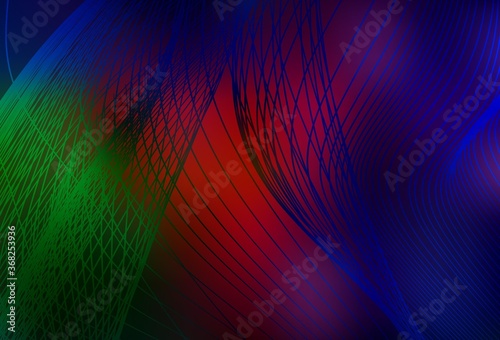 Dark Green, Red vector blurred shine abstract background.